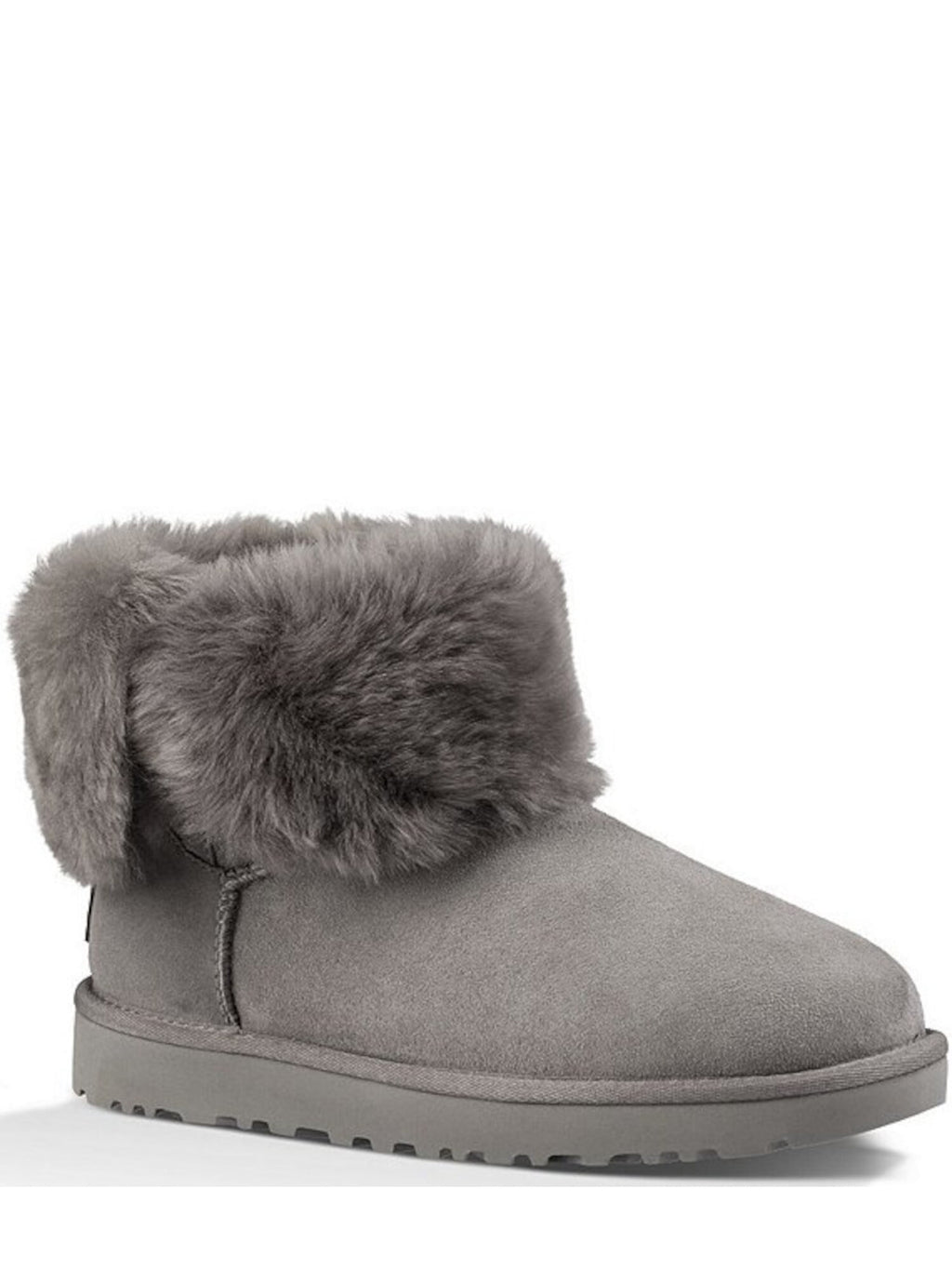 UGG Womens Grey Gray Cushioned Bailey Button Ii Leather Snow Boots 5