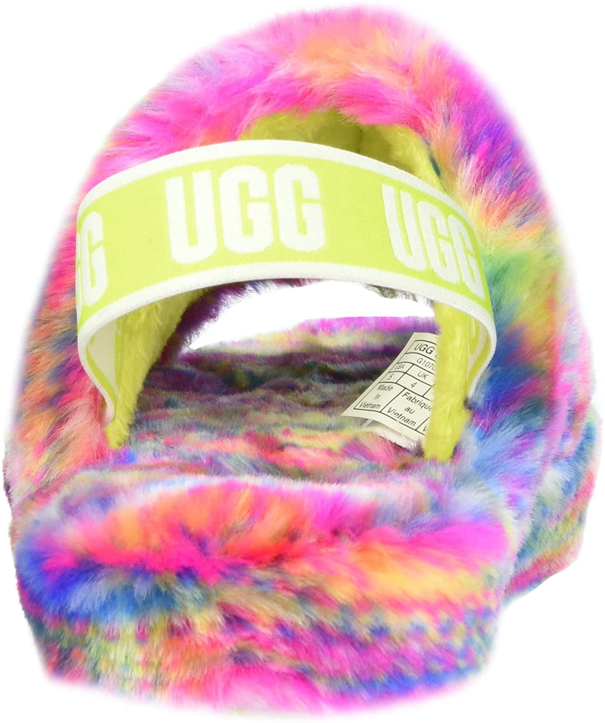 UGG Girls K Fluff Yeah Pixelate Slipper, White, 5 Big Kid