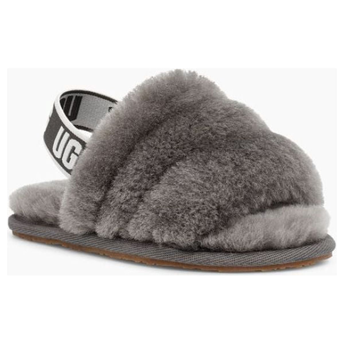 UGG Toddlers' Fluff Yeah Slide in Charcoal, 6 US