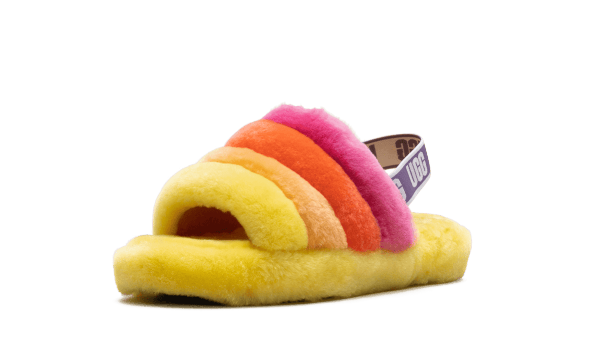 UGG GRADE SCHOOL Fluff Yeah Slide GS "Yellow Rainbow" 1116157K YRNB 1116157K YRNB from Stadium Goods