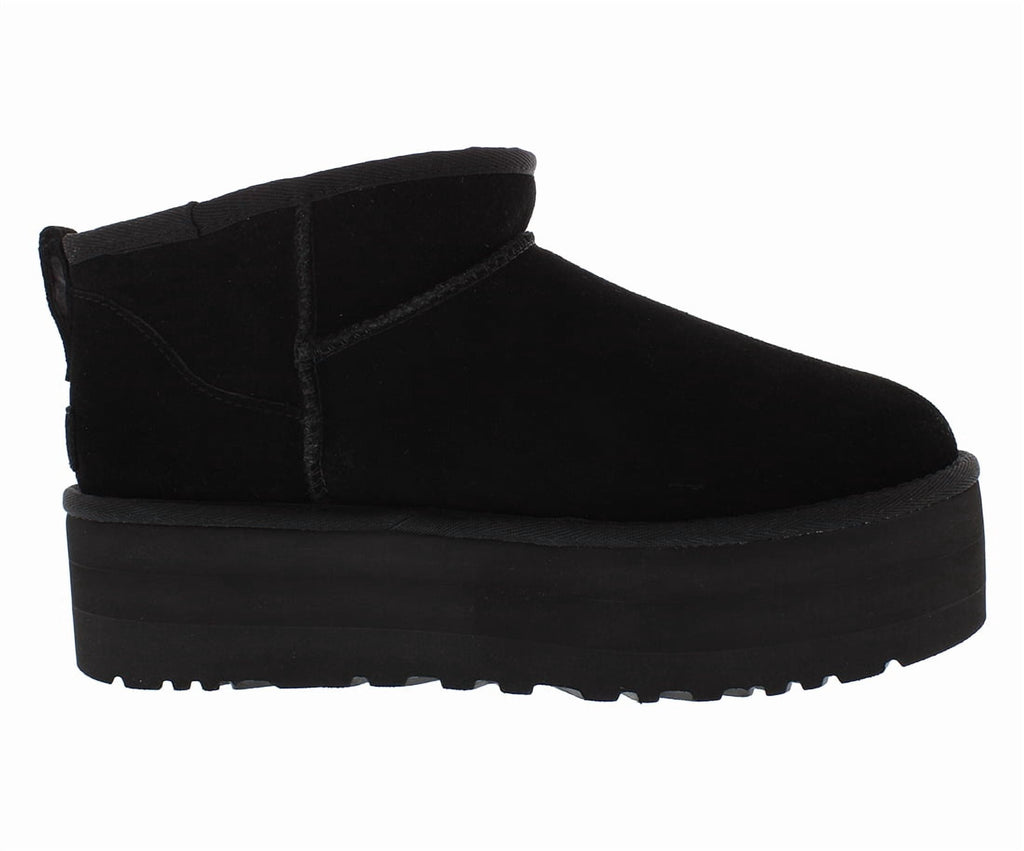 UGG Classic Ultra Mini Platform Boot Suede Womens Shoes Size 11, Color: Black