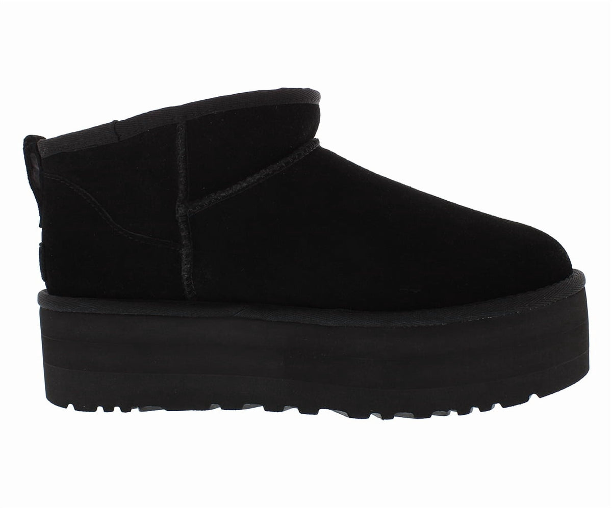 UGG Classic Ultra Mini Platform Boot Suede Womens Shoes Size 11, Color: Black