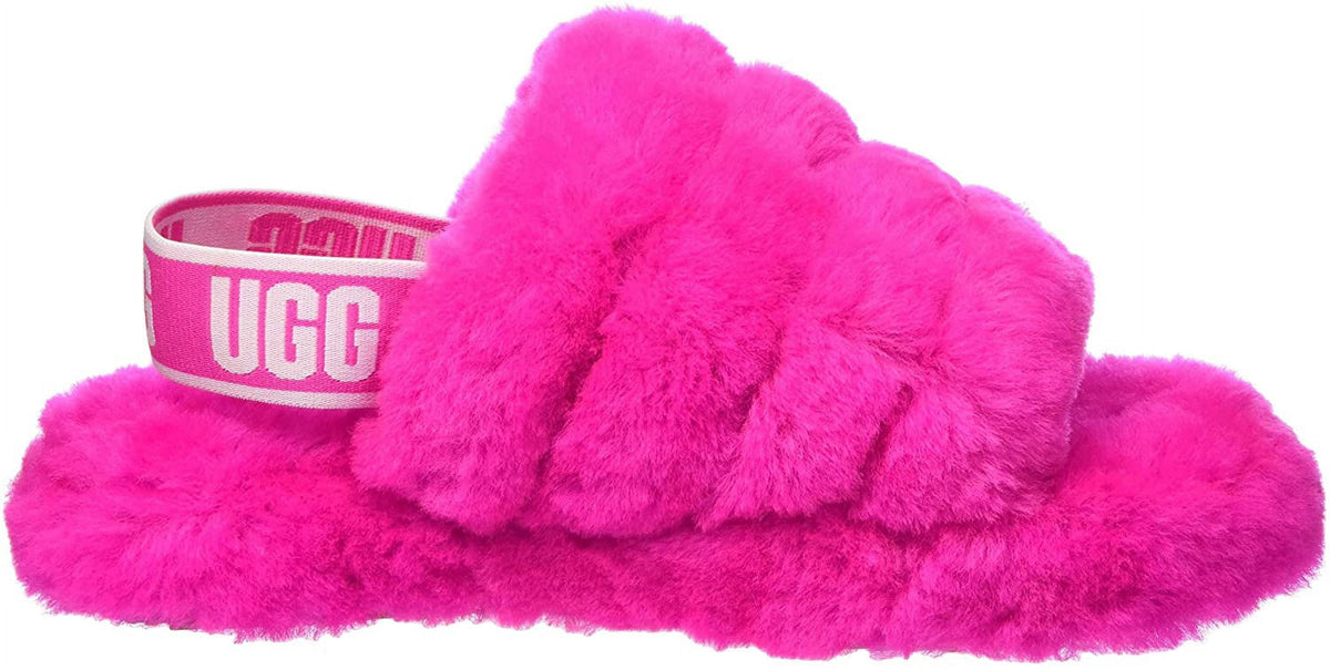 UGG Unisex-Child Fluff Yeah Slide Slipper Big Kid 8-12 Years 6 Big Kid Rock Rose