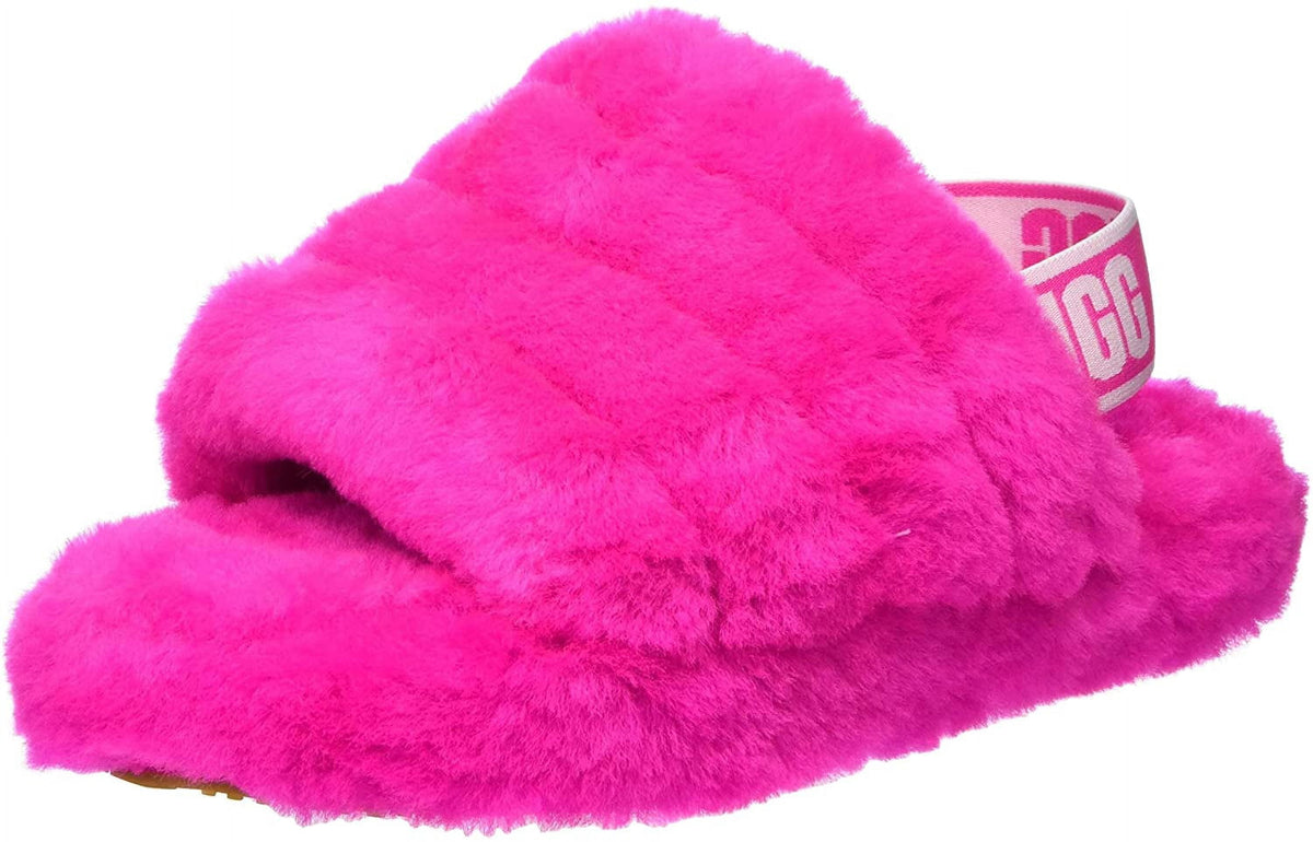 UGG Unisex-Child Fluff Yeah Slide Slipper Big Kid 8-12 Years 4 Big Kid Rock Rose