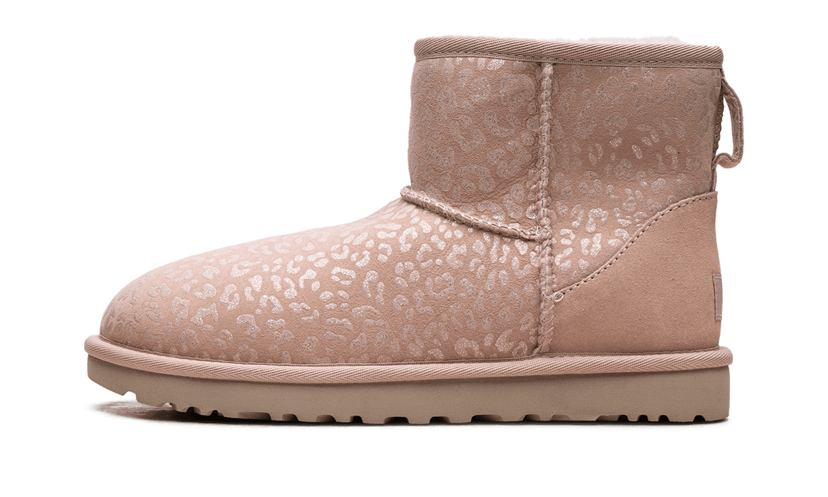 UGG WOMENS Classic Mini Womens "Snow Leopard Fleece Lined Pink" 1113494 QRT 1113494 QRT from Stadium Goods