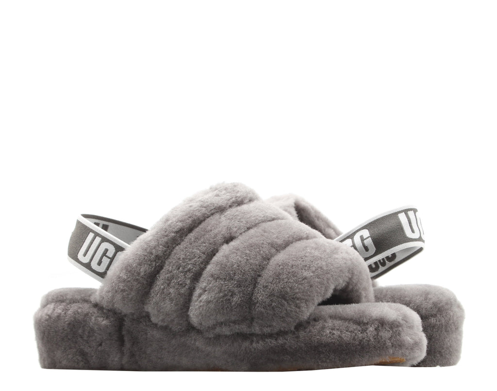 UGG Women's Fluff Yeah Slide in Charcoal, 11 US