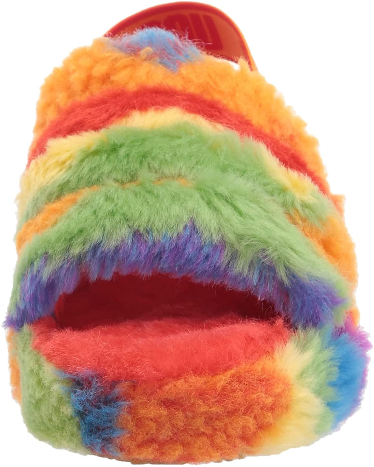 UGG Unisex-Child T Fluff Yeah Slide Cali Collage Slipper Toddler 1-4 Years 8 Toddler Rainbow Stripes