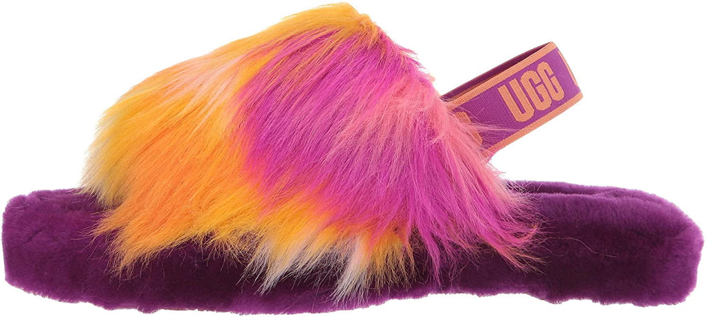 UGG Unisex-Child K Fluff Yeah Slide Tie Dye Slipper Big Kid 8-12 Years 5 Big Kid Berrylicious