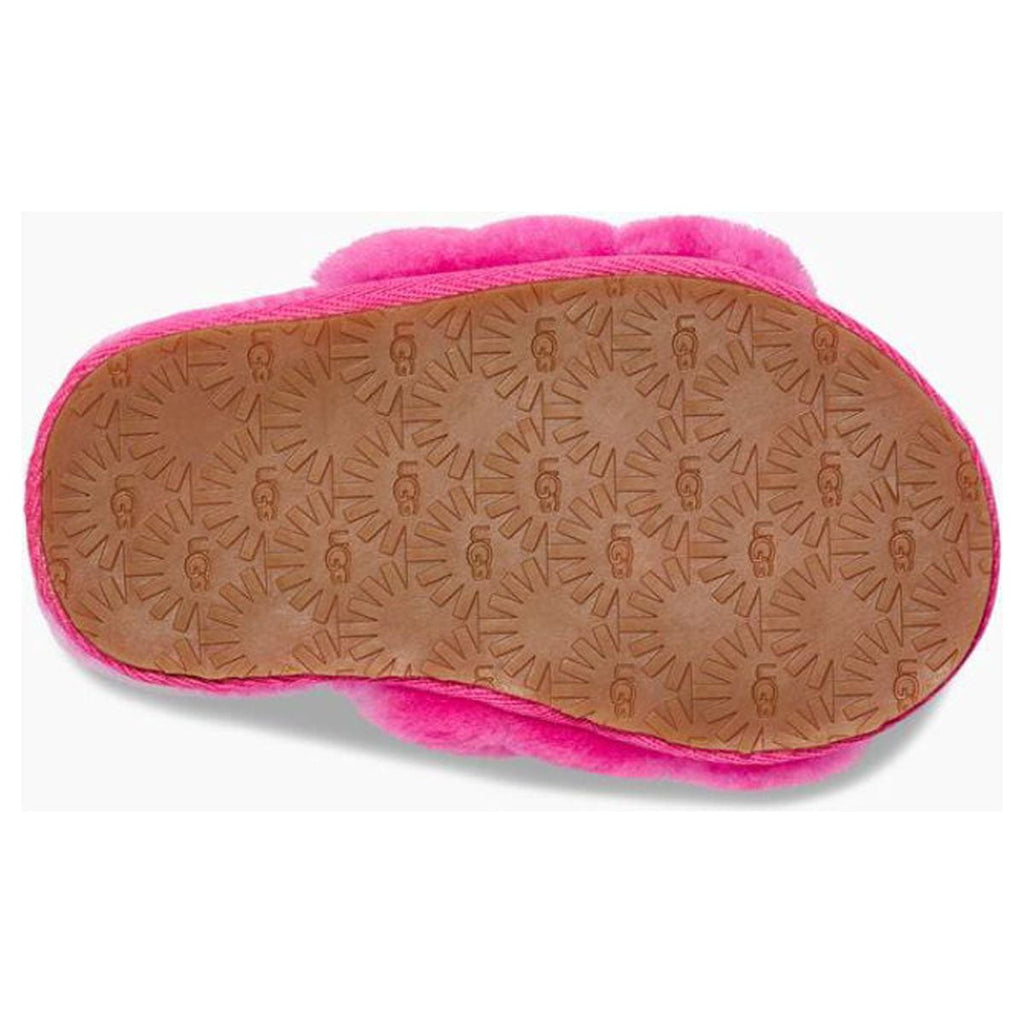 UGG Toddler Girls Pink Sheepskin Fluff Yeah Slides
