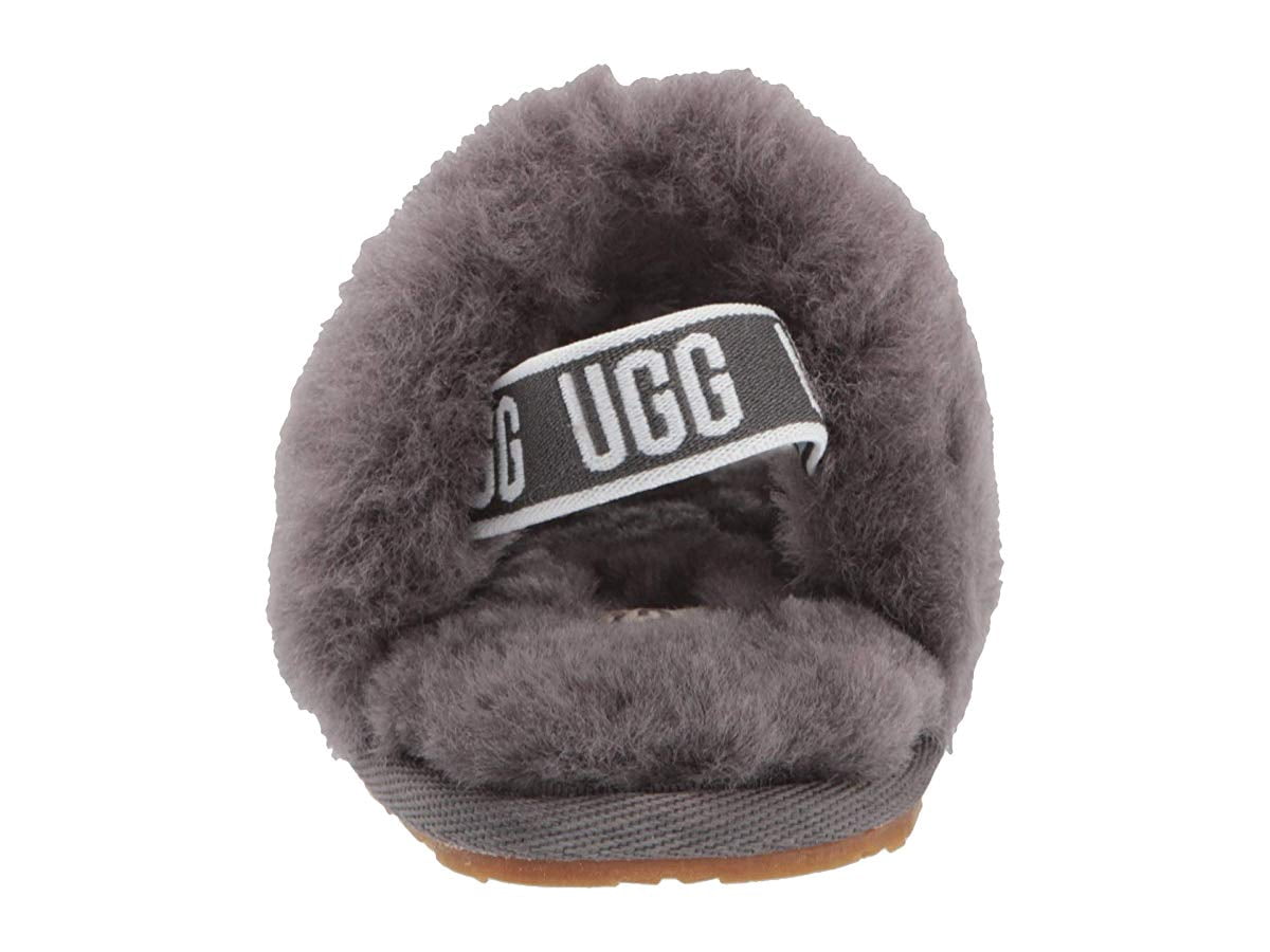 Infant UGG Fluff Yeah Slide Charcoal (1098577I-CHRC) - 3