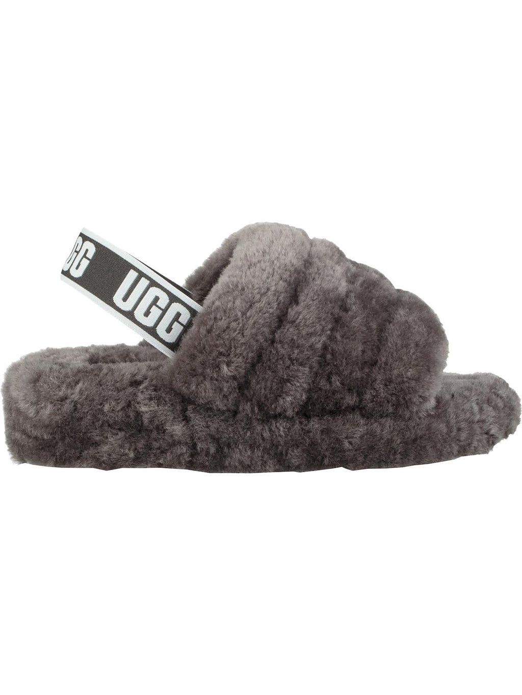 UGG Women's Fluff Yeah Slide in Charcoal, 11 US